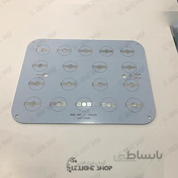 PCB مستطیل 18تا 3 وات 54وات 6 پین RGB سایز 182 142 میلی متر