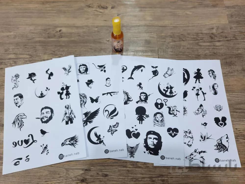 اسپری تاتو موقت با 100 طرح زیبا ا Temporary tattoo spray with 100 beautiful designs