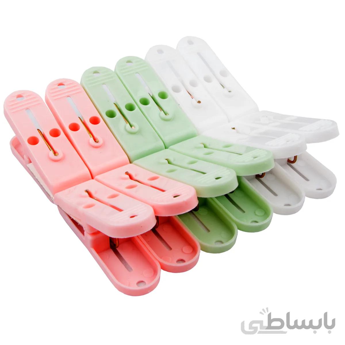 گیره لباس پلاستیکی کد 1329 بسته 12 عددی