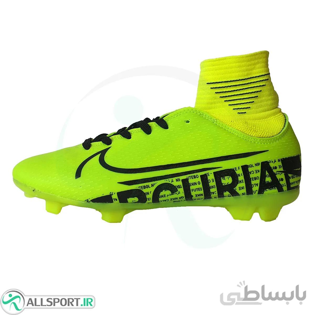 کفش فوتبال نایک مرکوریال ساقدار طرح اصلی فسفری مشکی Nike Mercurial 2019