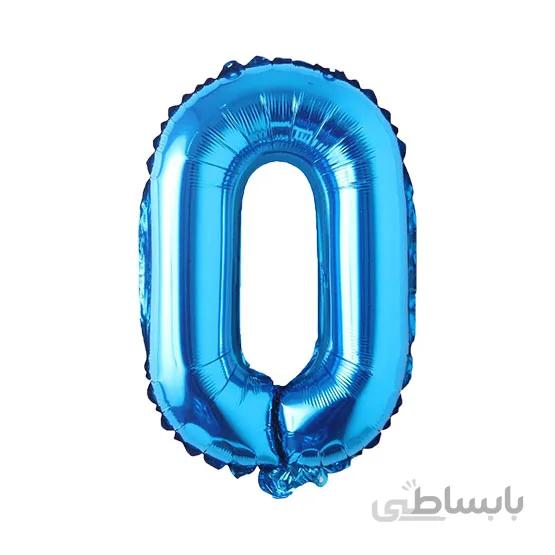 بادکنک فویلی عددی ساده آبی عدد ۰