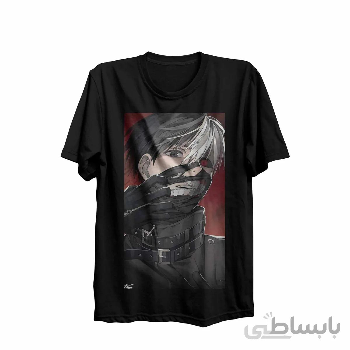 تیشرت یقه گرد مشکی طرح انیمه توکیو غول Tokyo Ghoul کدKCT10435 کد 285118