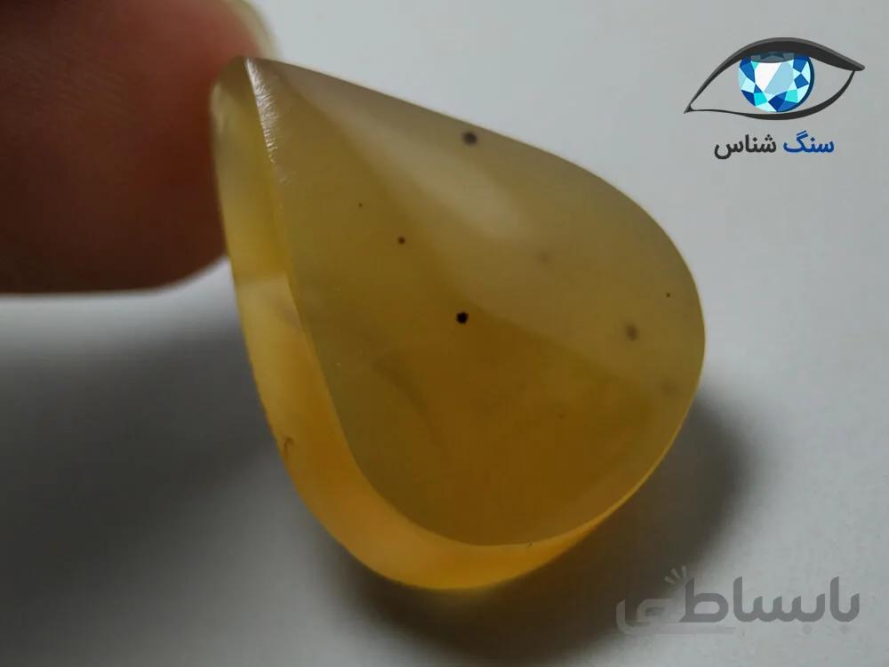 عقیق زرد عسلی اشکی درشت 5.7 گرم