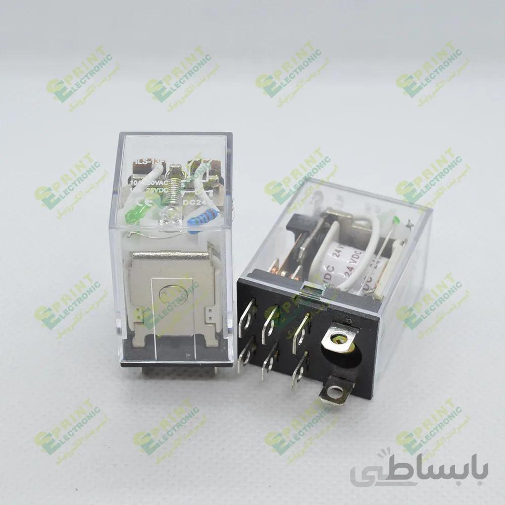 رله 24 ولت پایه ایزومی سوکتی 8 پایه 10 آمپر HLS-13F2-24