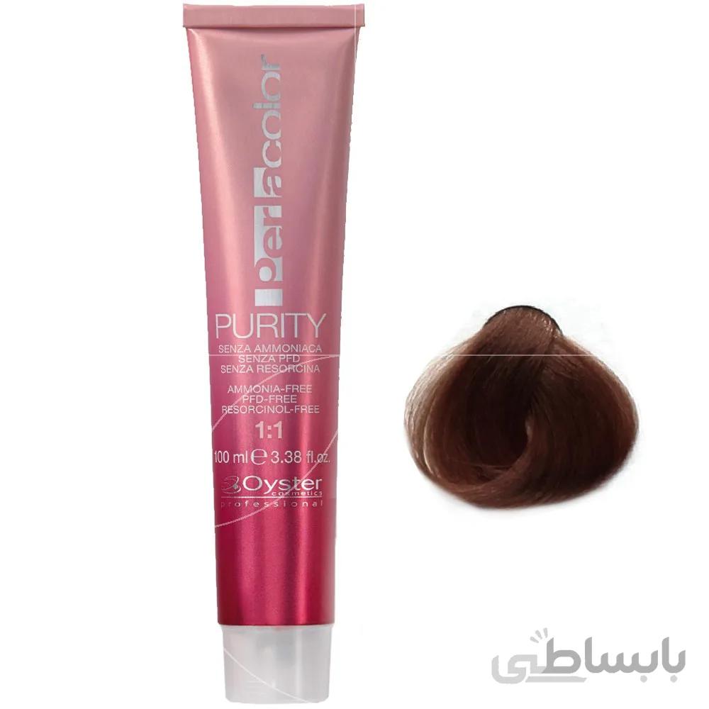 رنگ مو بدون آمونیاک پیوریتی اویستر رنگ LIGHT COCOA CHESTNUT شماره 5/7 ا Oyster Purity Ammonia-Free Coloring Cream 100ml no 5/7