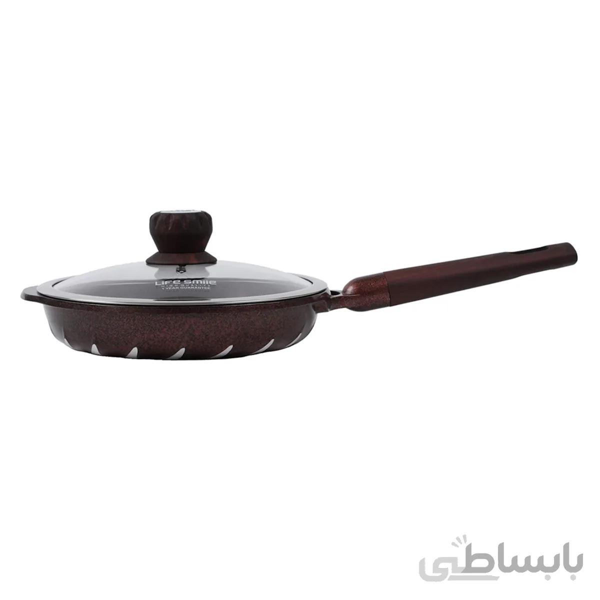تابه تک دسته گرانیتی لایف اسمایل مدل FLCM4F سایز 26 ا Life Smile FLCM4F 26 Non stick Frying Pan