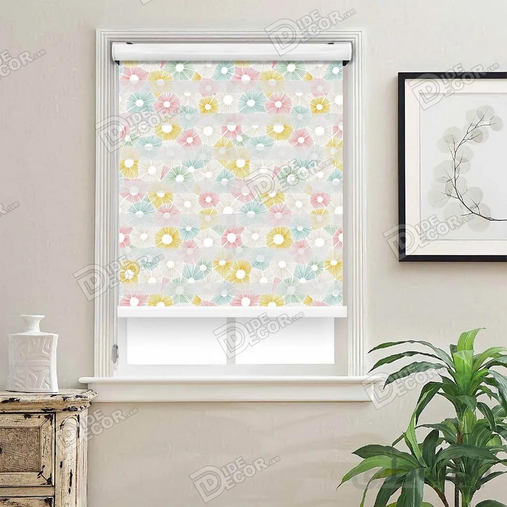 پرده زبرا گل دار چاپی دو رو کد ZMP-553