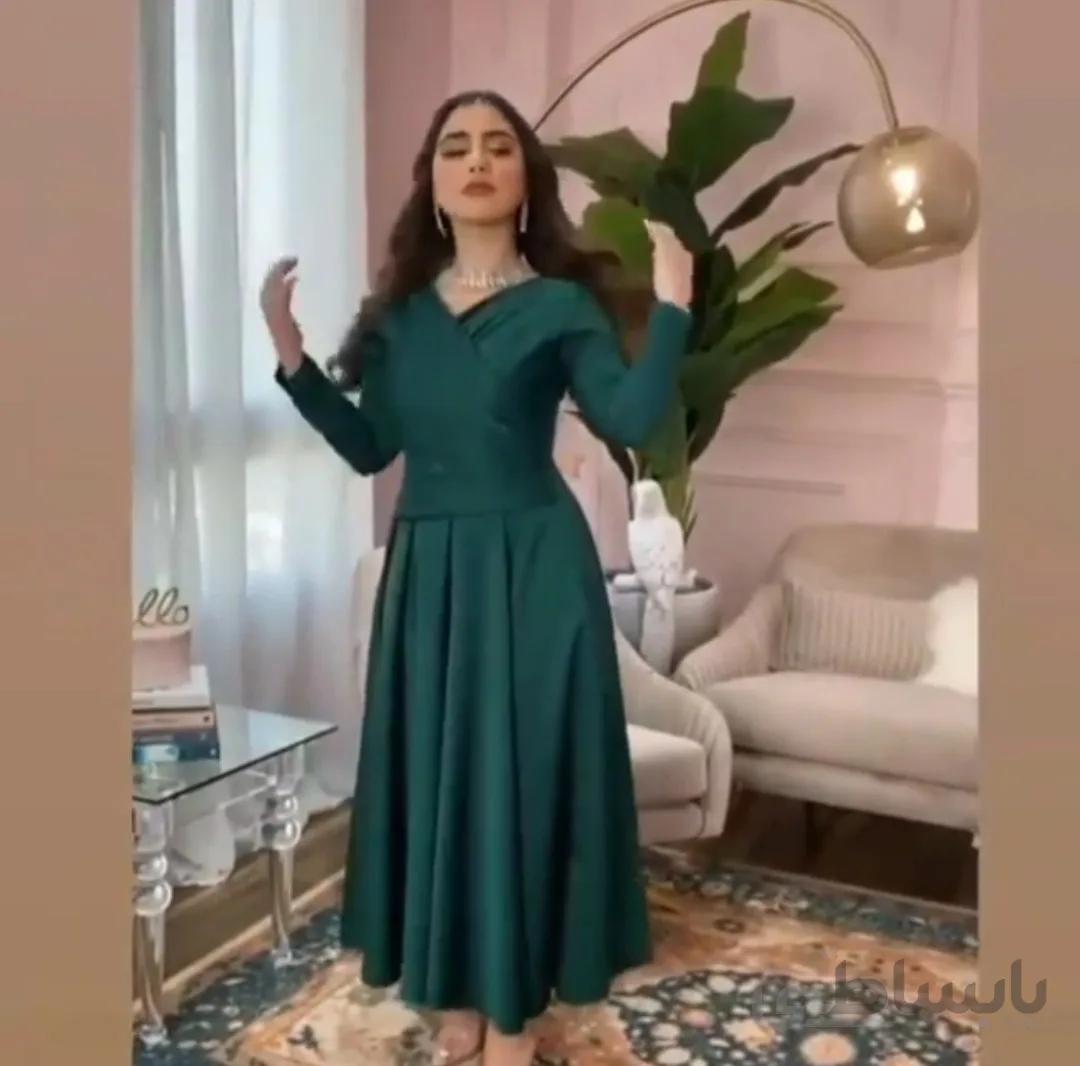 لباس مجلسی کوتاه شیک و خاص و پوشیده ۱۲۹۵ - سبز / ۳۸ ا 1295