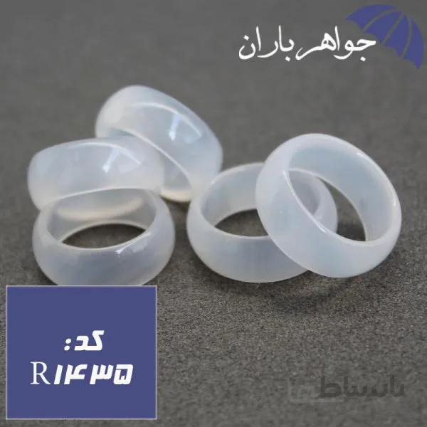 حلقه عقیق شفاف پهن کد R_1435