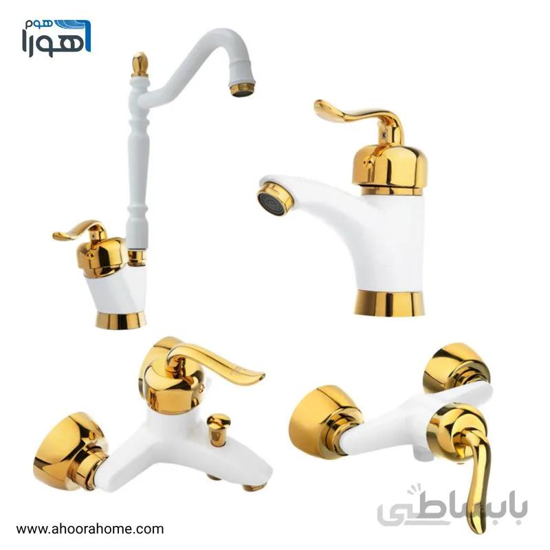 ست شیرآلات مدل قاصدک سفید طلایی