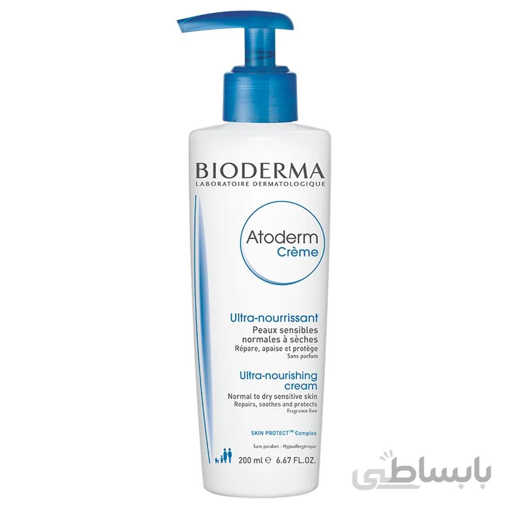 کرم مرطوب کننده و مغذی اتودرم بایودرما-بیودرما پوست خشک 200 میل Bioderma Atoderm Nourishing Cream with Pump 200ml