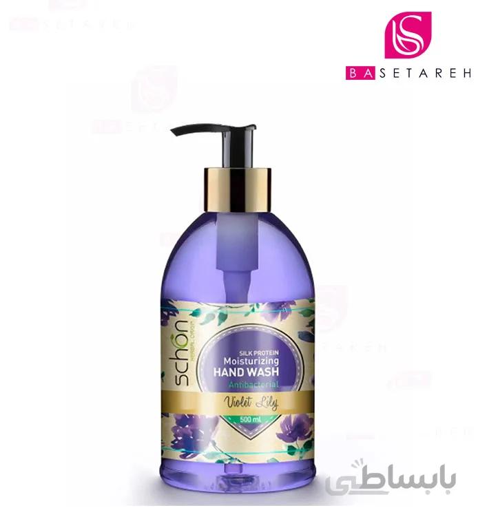 مایع دستشویی شفاف بنفش شون مدل Violet Lily حجم 500 میل ا Schon Hand Wash Antibacterial Violet Lily 500ml