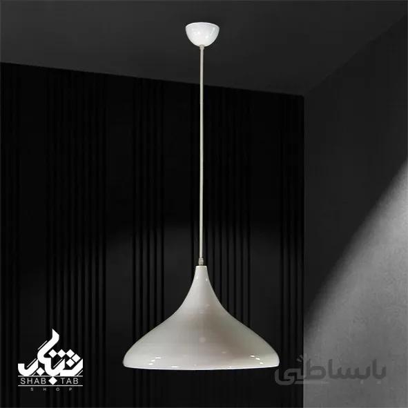 لوستر آویز مدرن تک شعله سوکار بزرگ سفید DRK