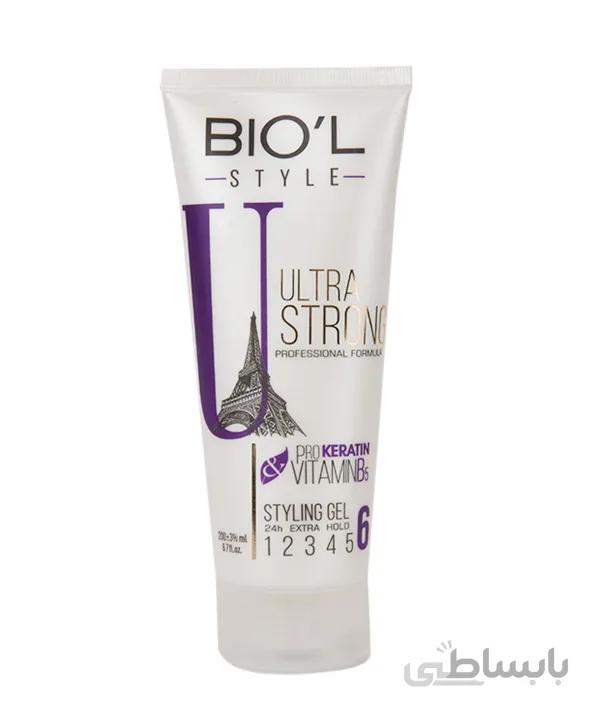 ژل حالت‌دهنده مو بیول BIOˊL مدل Ultra Strong حجم 200 میلی‌لیتر