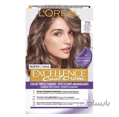 کیت رنگ مو اکسلانس لورآل شماره ۷٫۱۱ / Loreal Excellence Cream Hair Color