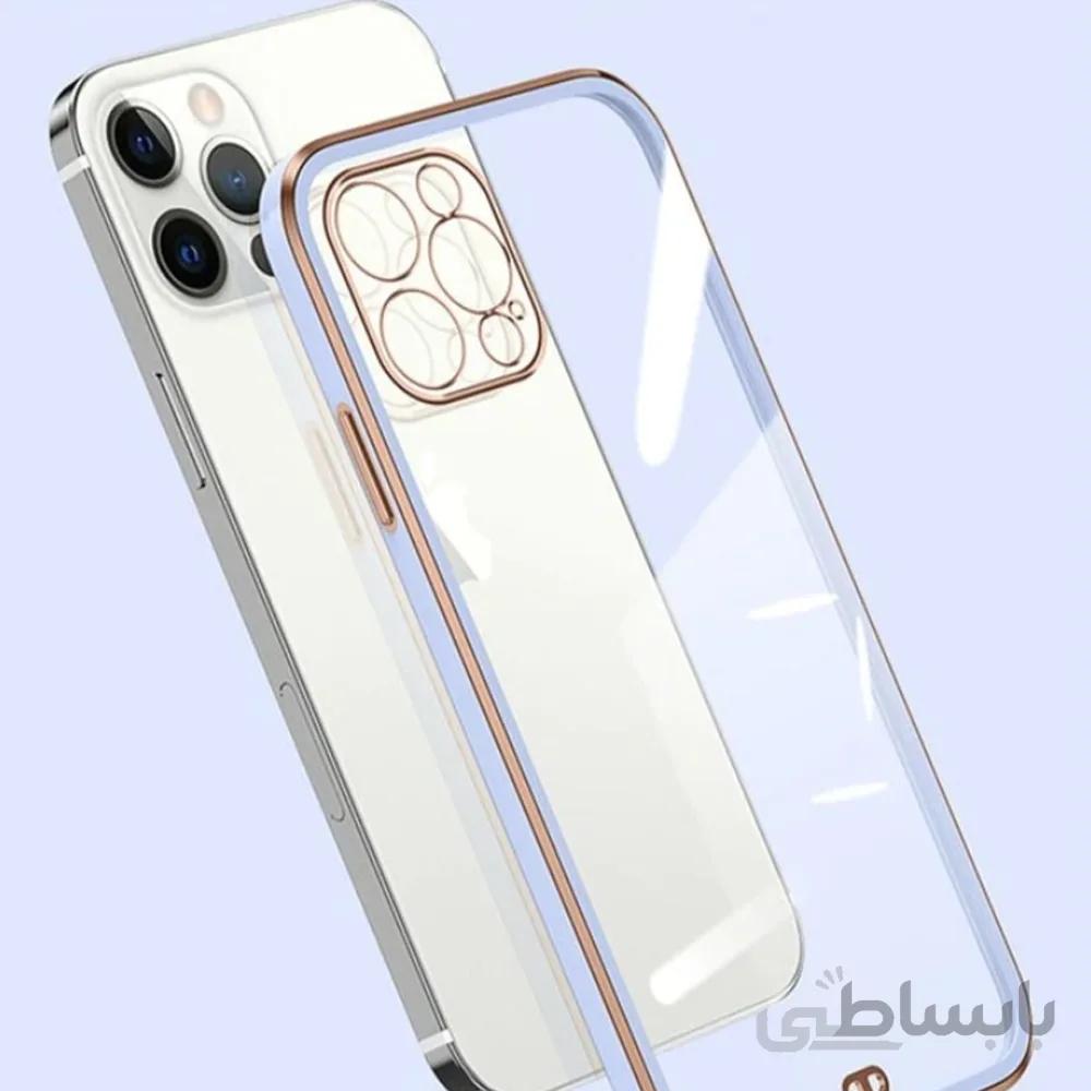 کاور شفاف دور رنگی مناسب برای گوشی موبایل اپل Iphone 12 Pro رنگ سرمه ای