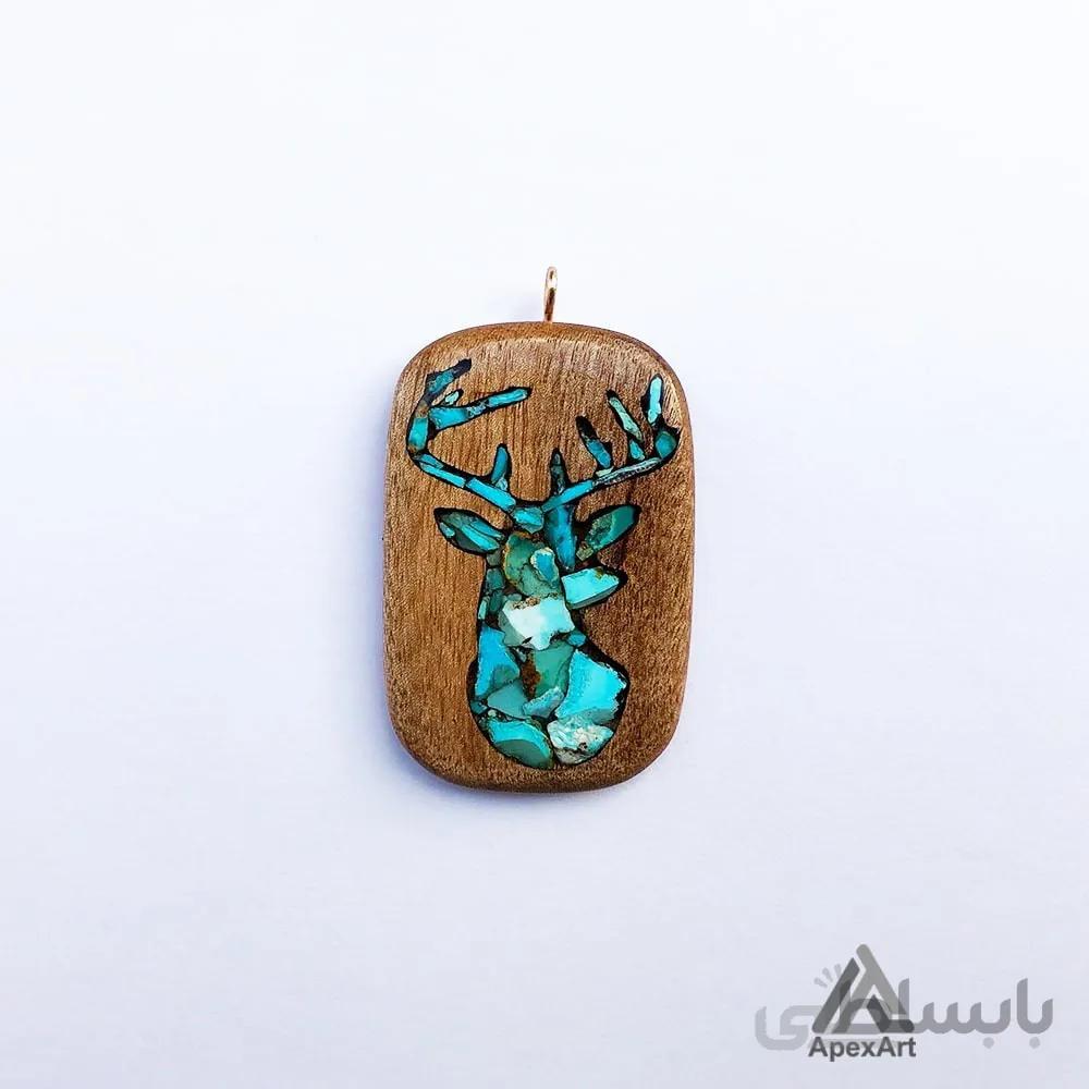 گردنبند فیروزه کوب طرح گوزن