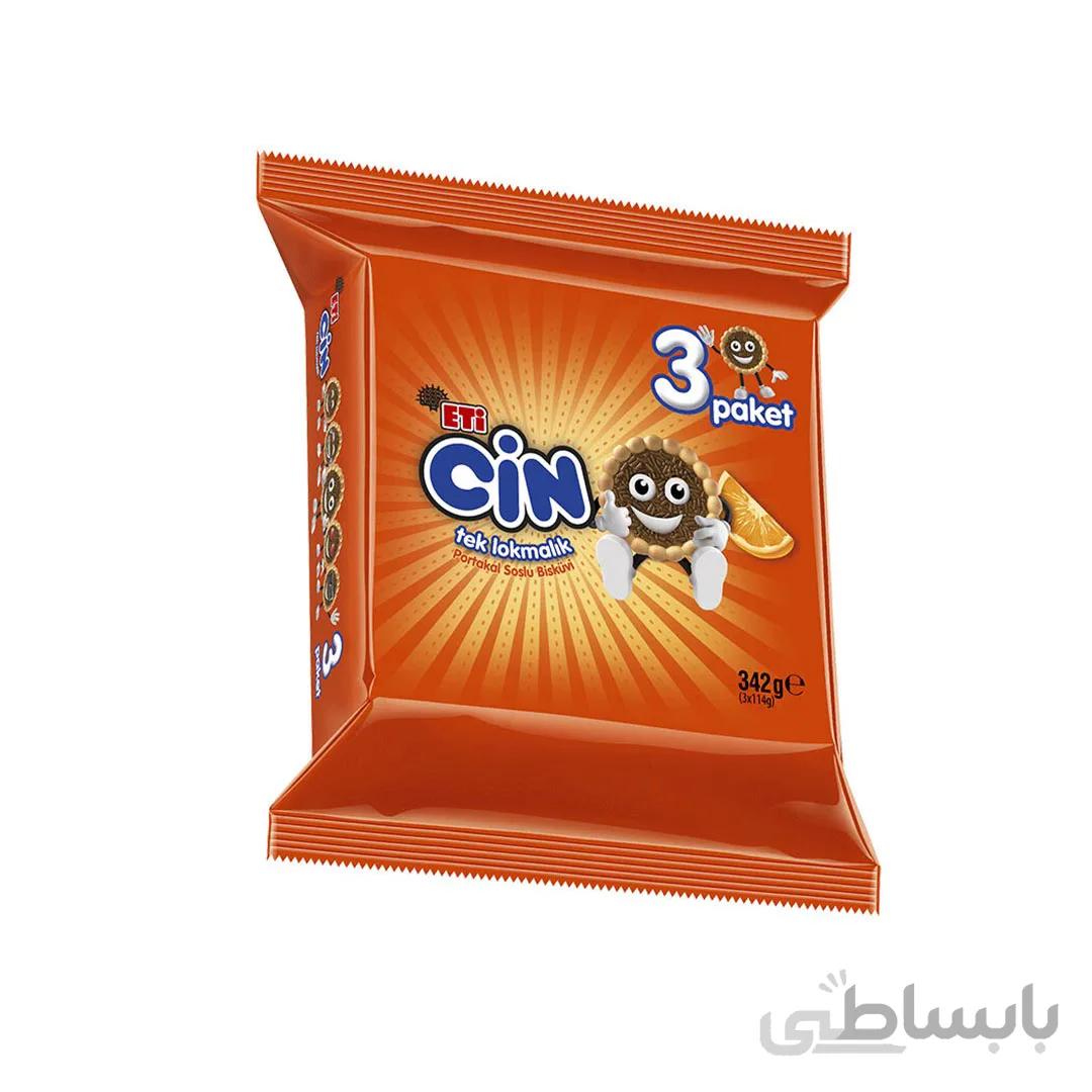 بیسکویت اتی با کرم ژله ای پرتقالی 342 گرمی Eti Cin