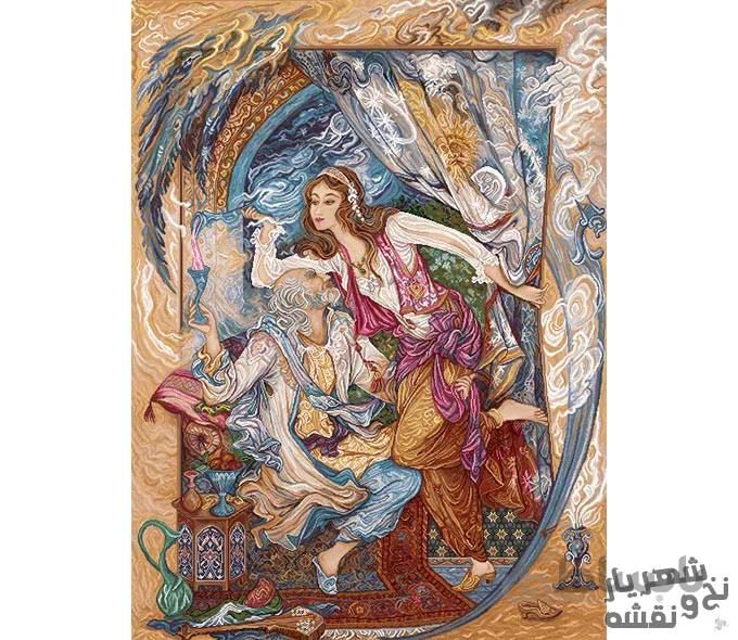 نخ و نقشه تابلو فرش مینیاتور اثر استاد فرشچیان کد 93098