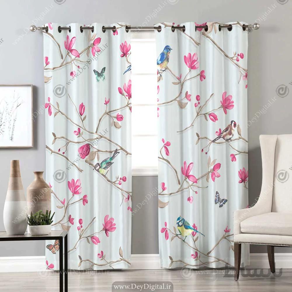 پرده پانچ گل گلی BA-3805