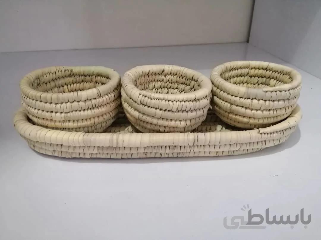 ست اردوخوری ۴ تیکه حصیری کد ۱۰۱۴۷۸