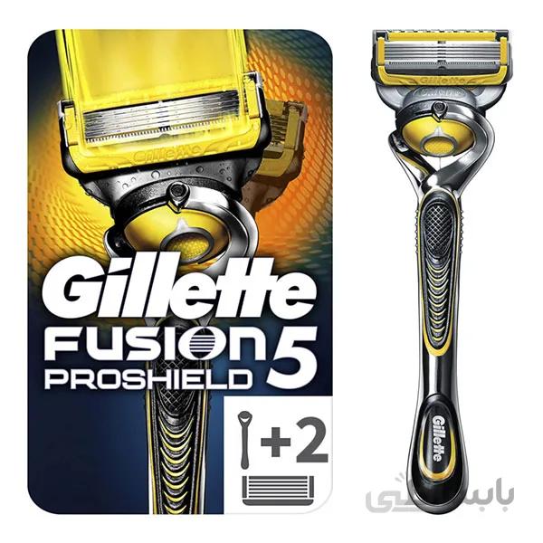 خودتراش مردانه 5 تیغ ژیلت مدل Fusion Proshield 5 به همراه 2 تیغ یدک
