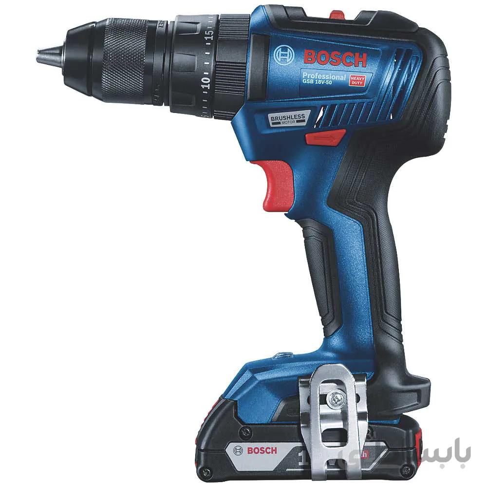 دریل شارژی چکشی بوش براشلس لیتیوم 18 ولت مدل GSB 18V-50