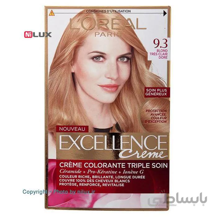 کیت رنگ موی لورآل سری Excellence شماره 9.3 ا LOreal Excellence Hair Color Kit No 9.3