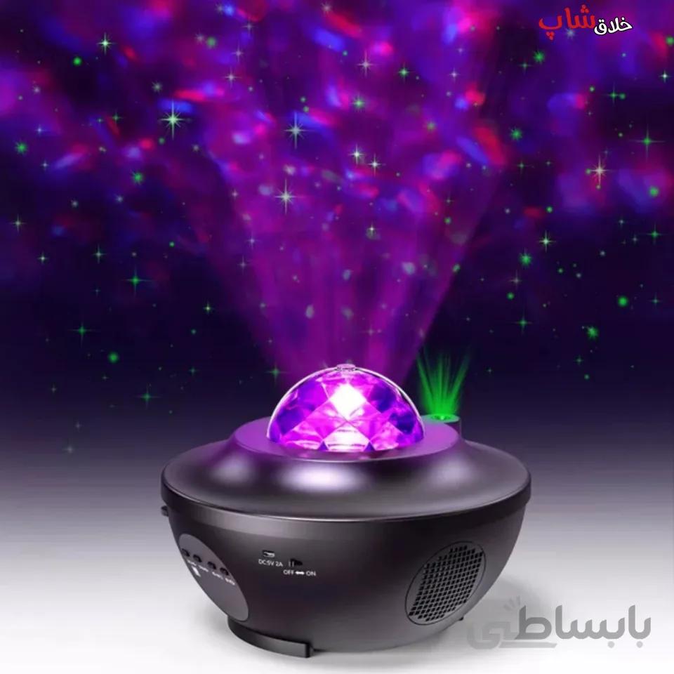 چراغ خواب کهکشان بلوتوث اسپیکر دار مدل starry projector light