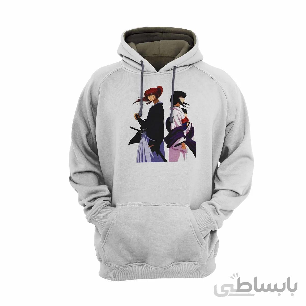 هودی سفید طرح انیمه رورونی کنشین Rurouni Kenshin کد KCT10458