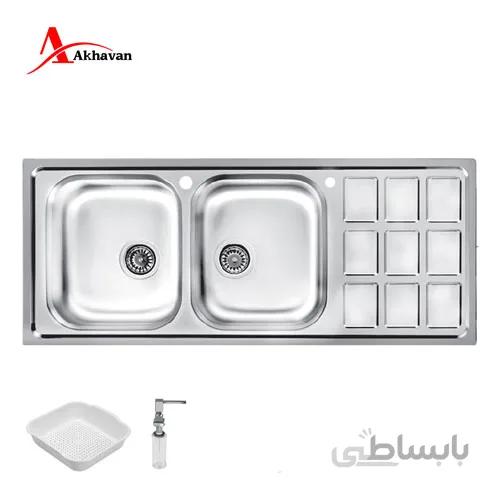 سینک ظرفشویی توکار اخوان ا Akhavan Double Bowl Sink 368