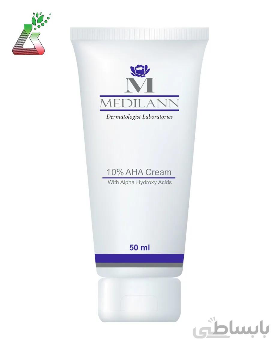 کرم AHA 10% حاوی آلفا هیدروکسی اسید مدیلن ا MEDILANN AHA 10% cream کد 440284
