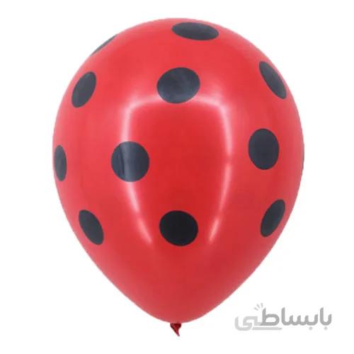 بادکنک لاتکس قرمز خال مشکی