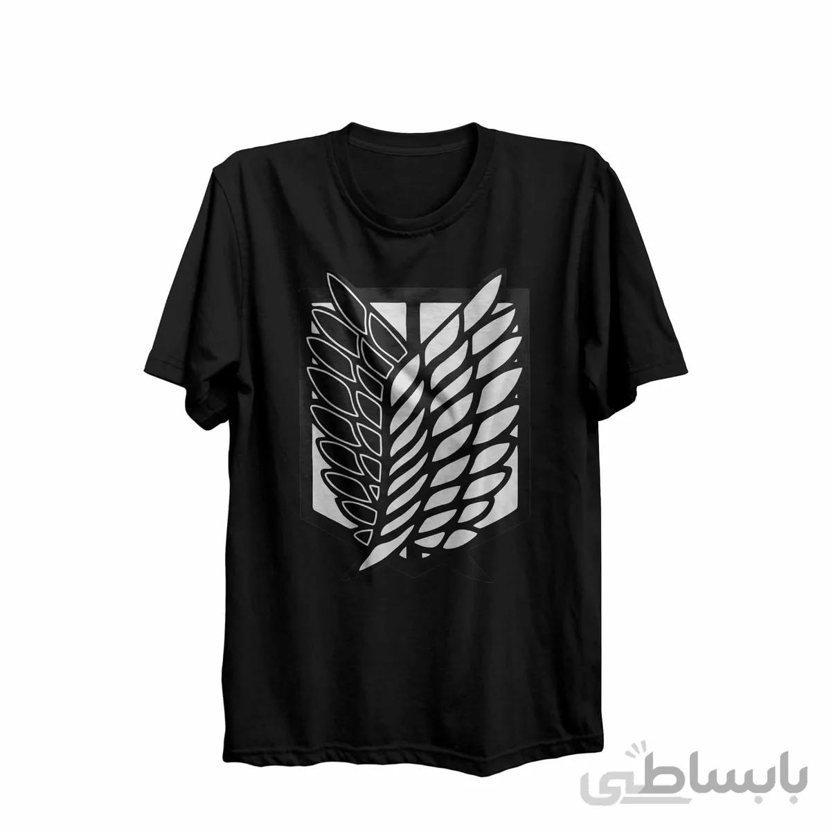 تیشرت یقه گرد مشکی طرح انیمه اتک آن تایتان Attack On Titan کدKCT10429 کد 285085