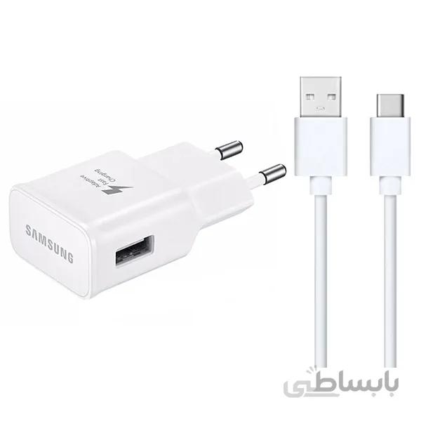 شارژر و کابل اصلی سامسونگ Samsung Fast Charging With Type-C Cable بدون پک ( سرجعبه ای )