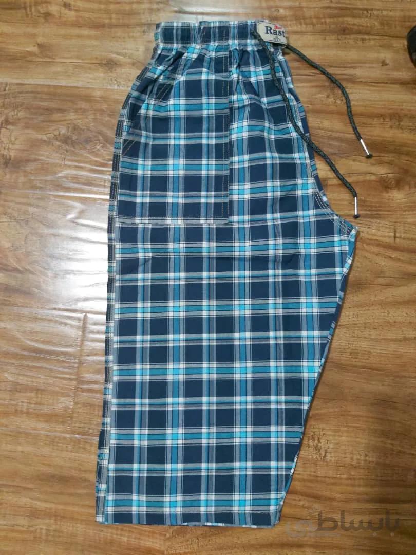 شلوارک نخی مردانه چهارخونه