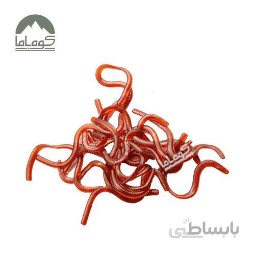 کرم خاکی مصنوعی قرمز رنگ مارک fishing tackle