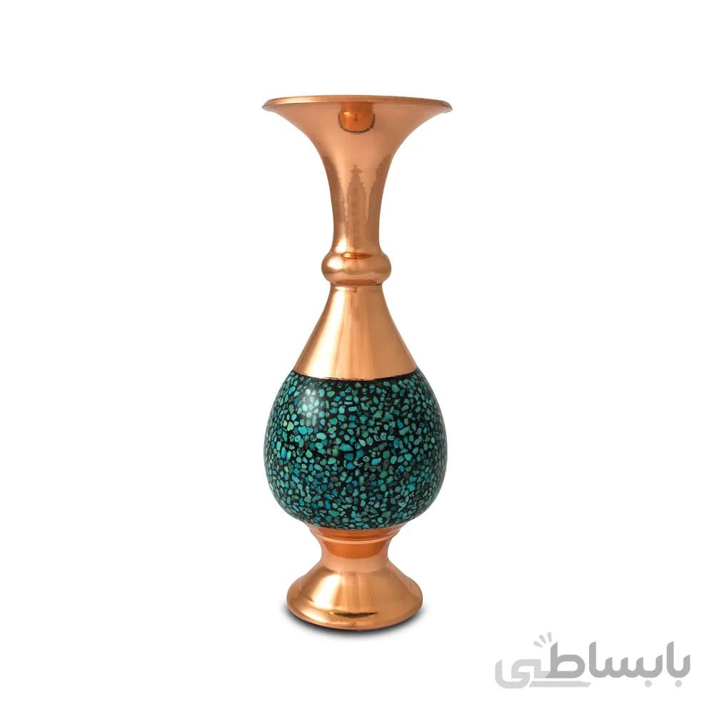 گلدان صراحی فیروزه کوبی 16 سانتی