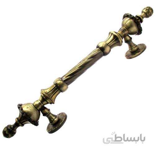 دستگیره درب ورودی فلزی عثمانی زیتونی طول 45 سانتی‌متر