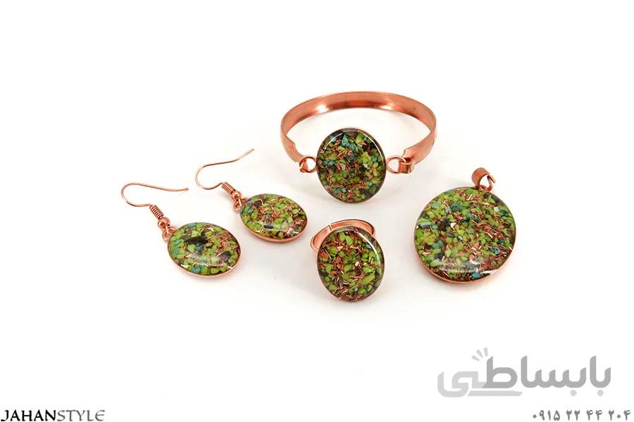 ست کامل مسی بچهگانه رنگ سبز