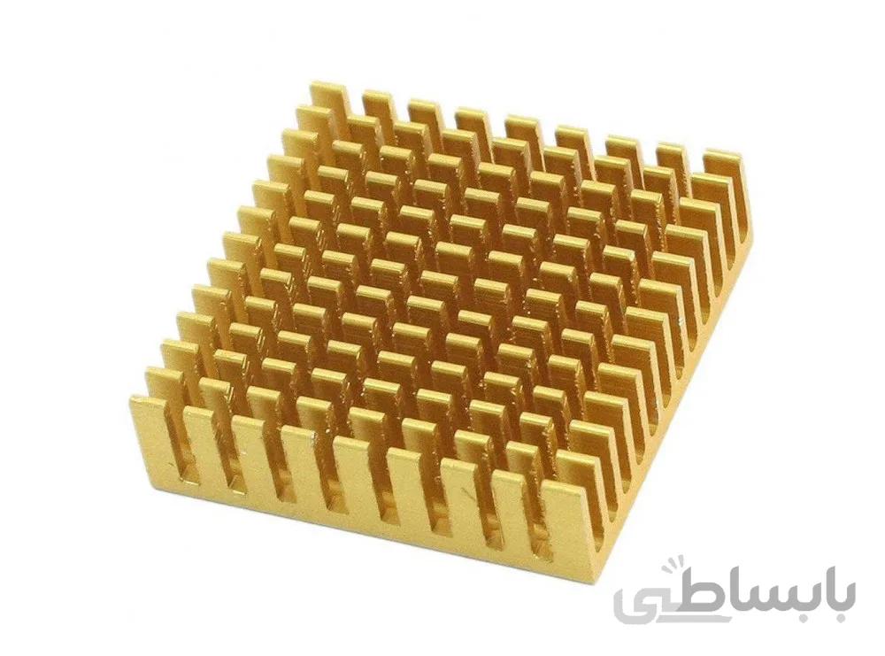 هیت سینک سایز 4x4cm مخصوص المان سردکننده رنگ طلایی