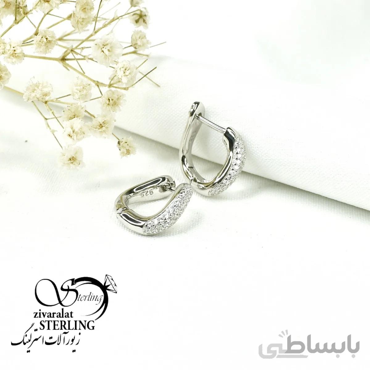 گوشواره حلقه ای نقره کد 6411