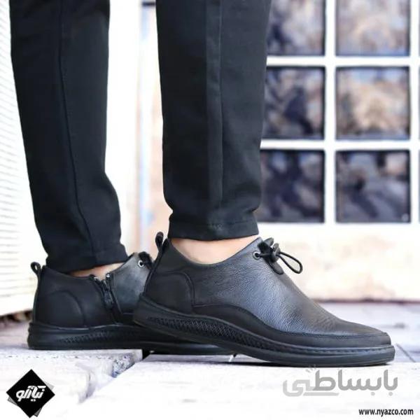 کفش روزمره مردانه شمس مدل D9 رنگ مشکی
