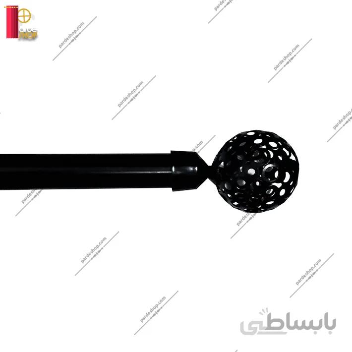 چوب پرده پانچی فلزی مشکی همراه لوازم نصب