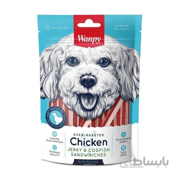 تشویقی سگ با طعم مرغ و ماهی کاد ونپی – Wanpy Chicken Codfish