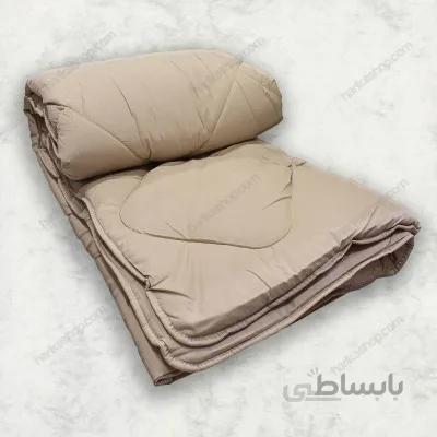 لحاف لایت ترک یک نفره پنبه رنگ بژ