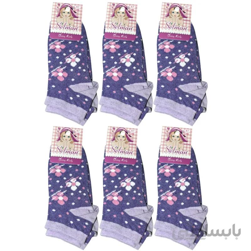 جوراب دخترانه سِلمان مدل SL-4895 مجموعه 6 عددی