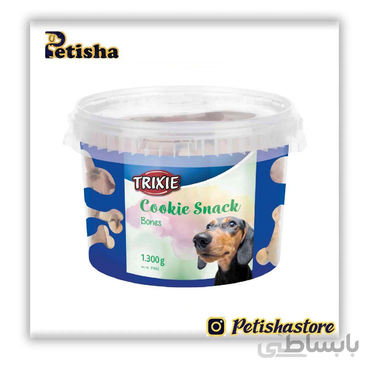 تشویقی سگ تریکسی مدل Cookie snack bones وزن 1.300 گرم