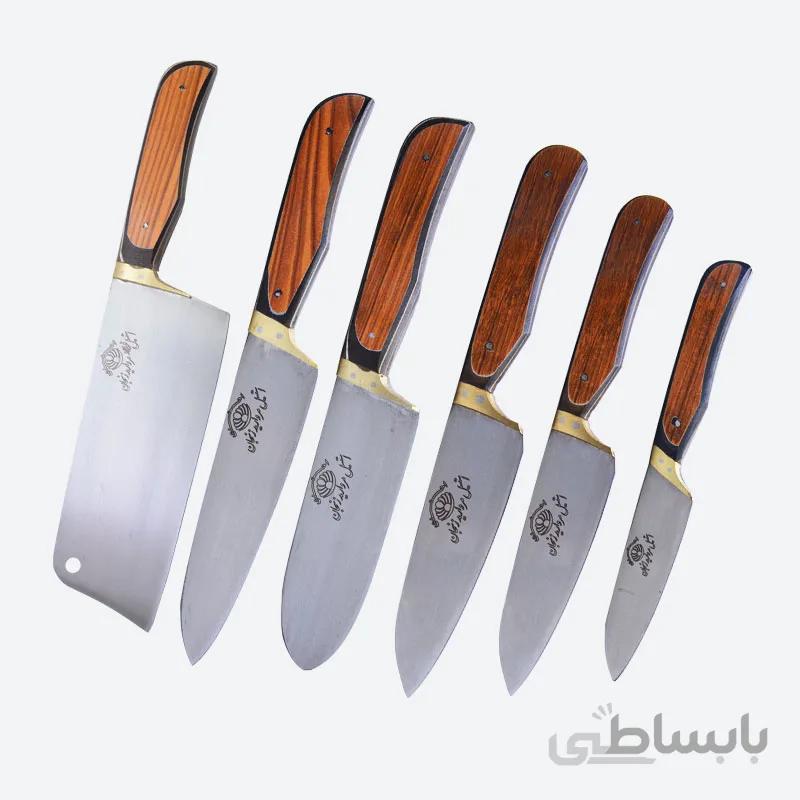 سرویس چاقوی اشپزخانه مروارید 6 پارچه + ساطور