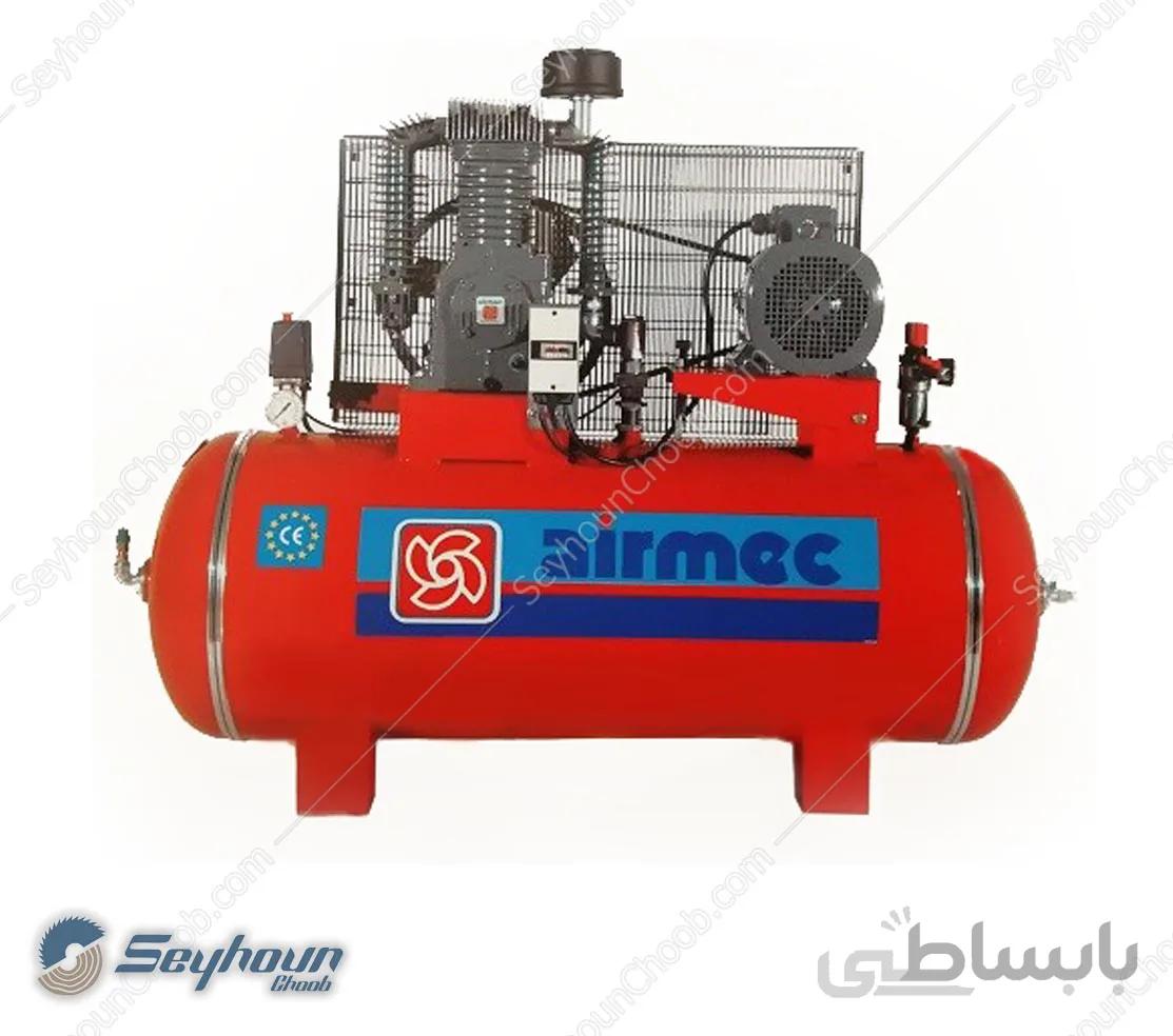 کمپرسور باد ایرمک خوابیده 750 لیتری 10 بار 7.5 اسب 2 سیلندر سه فاز مدل airmec K30
